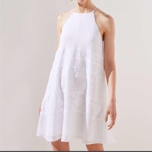 LOFT White Halter Tank Dress/EUC 
Layered, light with beautiful design
XS